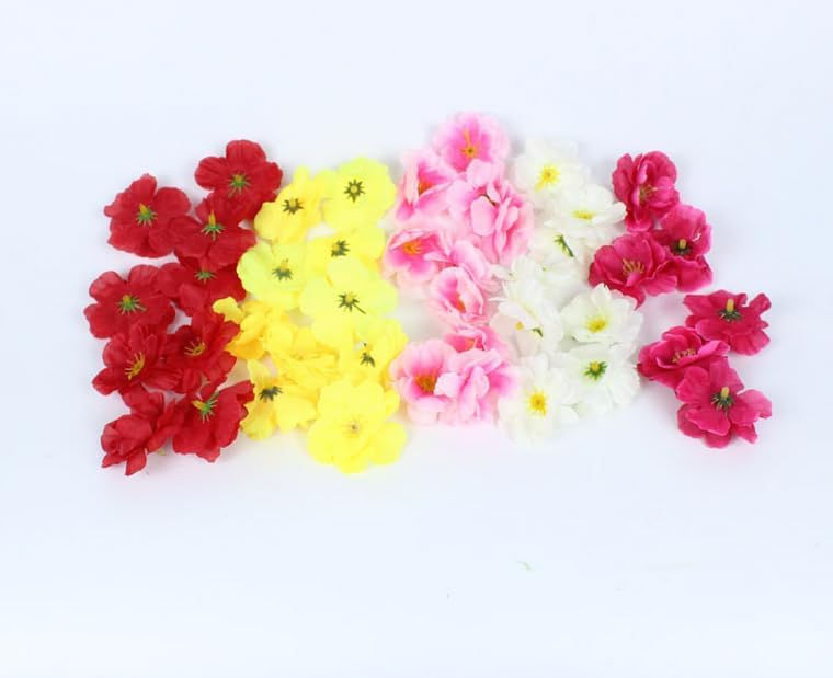Miniatura 9 de 100 cabezas de flores de cerezo artificiales de seda para primavera, flor de ciruelo falso, relleno de jarrón, ramilletes para decoración de boda,