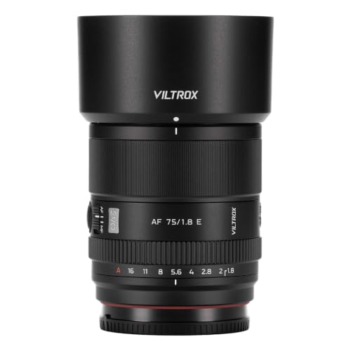 Image of VILTROX 75mm f /1.8 EVO E-Mount Lens, AF 75mm F1.8 Large Aperture Autofocus APS-C Prime Lens Compatible with Sony E-Mount Mirrorless Cameras Alpha a7III a7R a7RII a7S a7SII a9 a7C FX2 /3 a6600 a6700