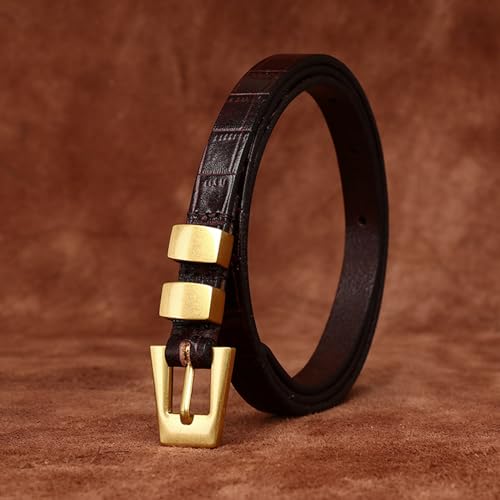 Women's Skinny Leather Belt - Adjustable Thin 1.3cm Wide Waist Strap With Gold Buckle For Dresses Jeans4