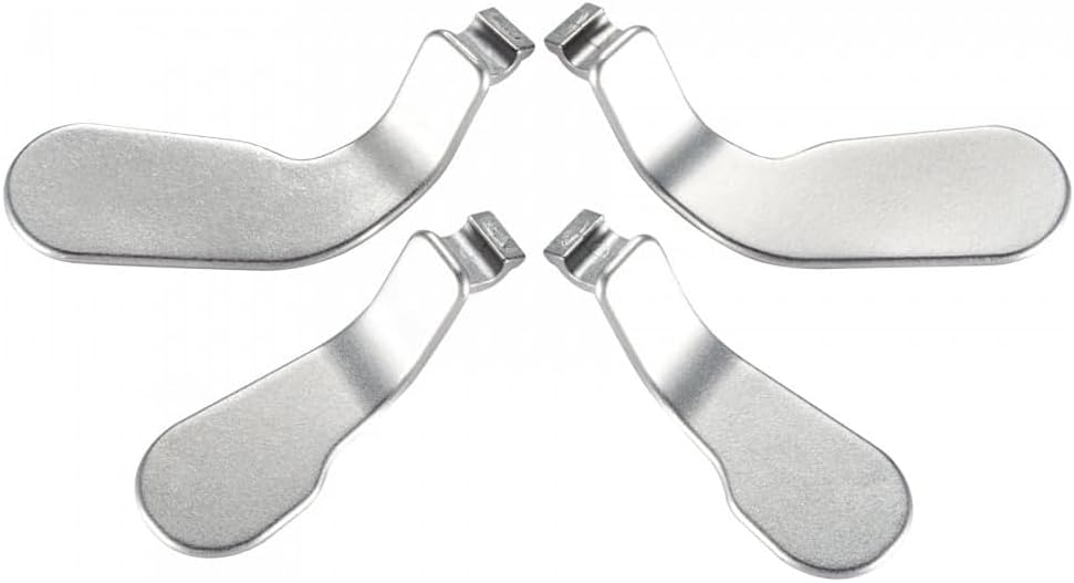4 PCS Metal Paddles, Back Hair Trigger Locks Replacement Parts Compatible for Xbox One Elite Series Controller (Silver)