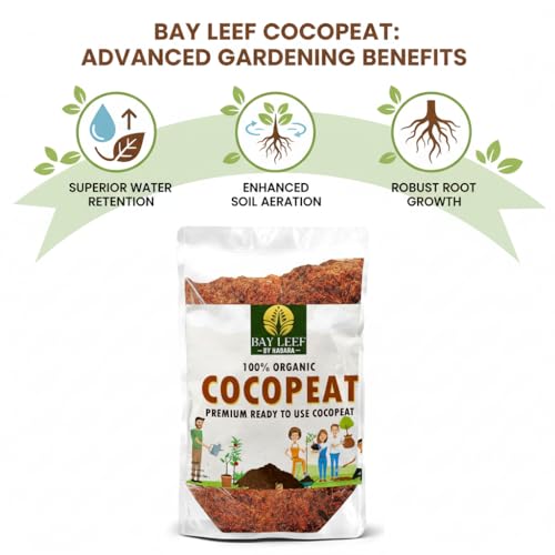 Image of Bay leef Cocopeat Powder for Plants | Ready to Use Organic Coco Peat Powder Coconut Husk | Ideal for Indoor & Outdoor Gardening, Seed Starting, Composting, and Hydroponics | Pack (2kg)