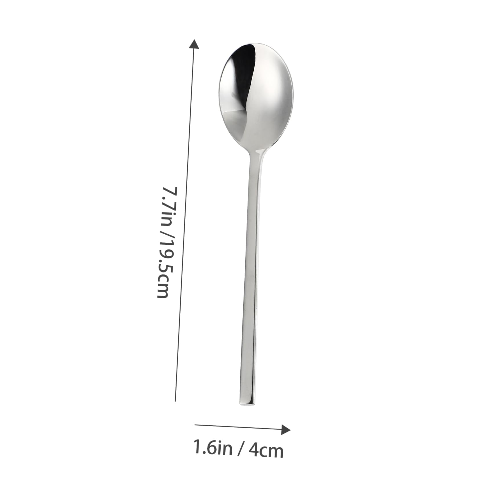 Unomor 2 Pcs Stainless Steel Dessert Spoon Round Cake Spoons Salt Spoons Cake Spoon with Handle Cucharas Para Comer Food Serving Spoons Tea Ice Cream Spoons Dessert Spoons Silver