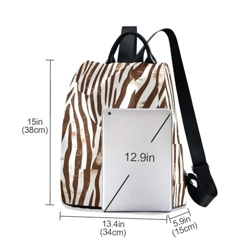 Sac à dos tendance zébré en polyester avec poches secrètes