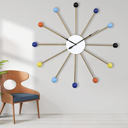 Decorlives 60 Inch Aluminium Metal Wall Clock for Living Room Bedroom Decor -Huge Extra Large Decorative Analog Watches for Home Office Farm House- Hand Crafted Time Piece (Multi Color)