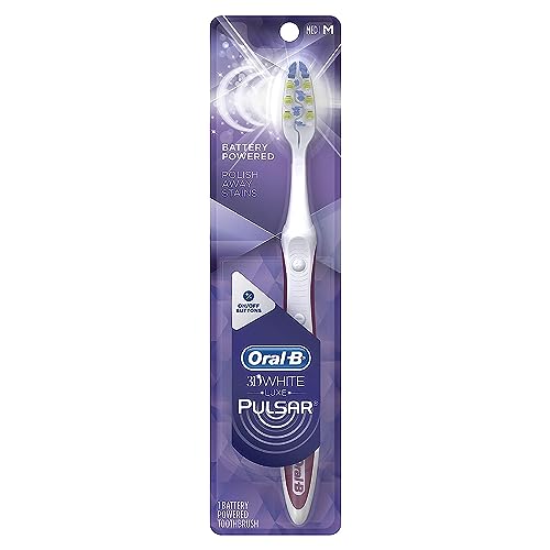 Oral-B 3D White Brilliance Pulsar Battery Powered Medium Bristle Toothbrush, 1 Count