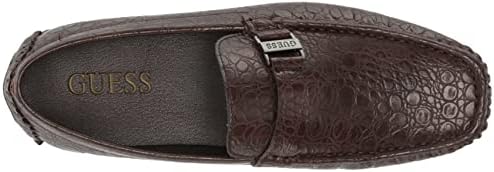 Guess Men's Amadeo Driving Style Loafer, Dark Brown Crocodile, 7 | Image 4