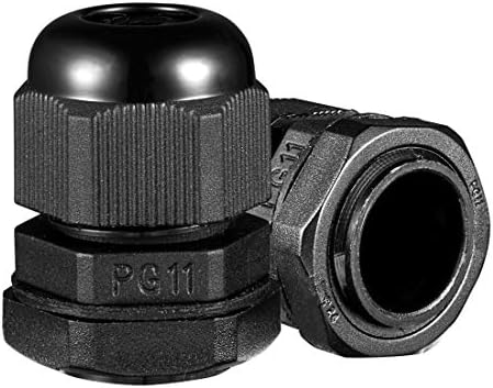 uxcell 10 Pcs PG11 Waterproof IP68 Nylon Cable Gland Joint Adjustable Locknut for 5mm-10mm Dia Cable Wire with Rubber O Ring