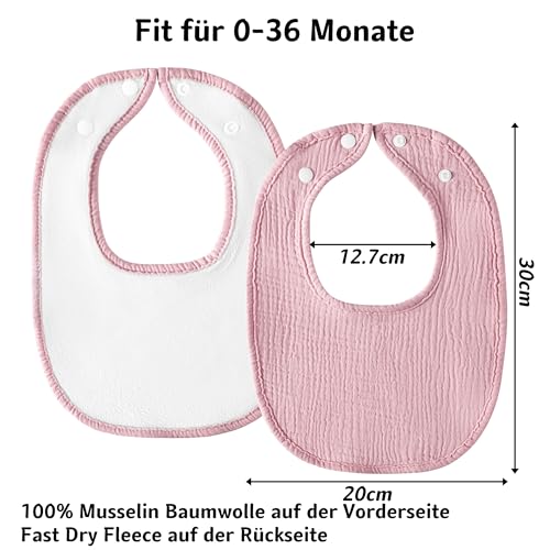 Kewlife gift Lätzchen Baby Musselin Dreieckstuch Baby Halstuch Verstellbare für Junge und Mädchen 6 Stück