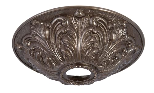 Image of B&P Lamp Antique Bronze Finish Cast Brass Screw Collar Ceiling Light Canopy Plate