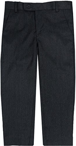 Leo & Zachary Boys Adjustable Waist Slim Fit Dress Pants - LZ508 - Charcoal, 14 Skinny