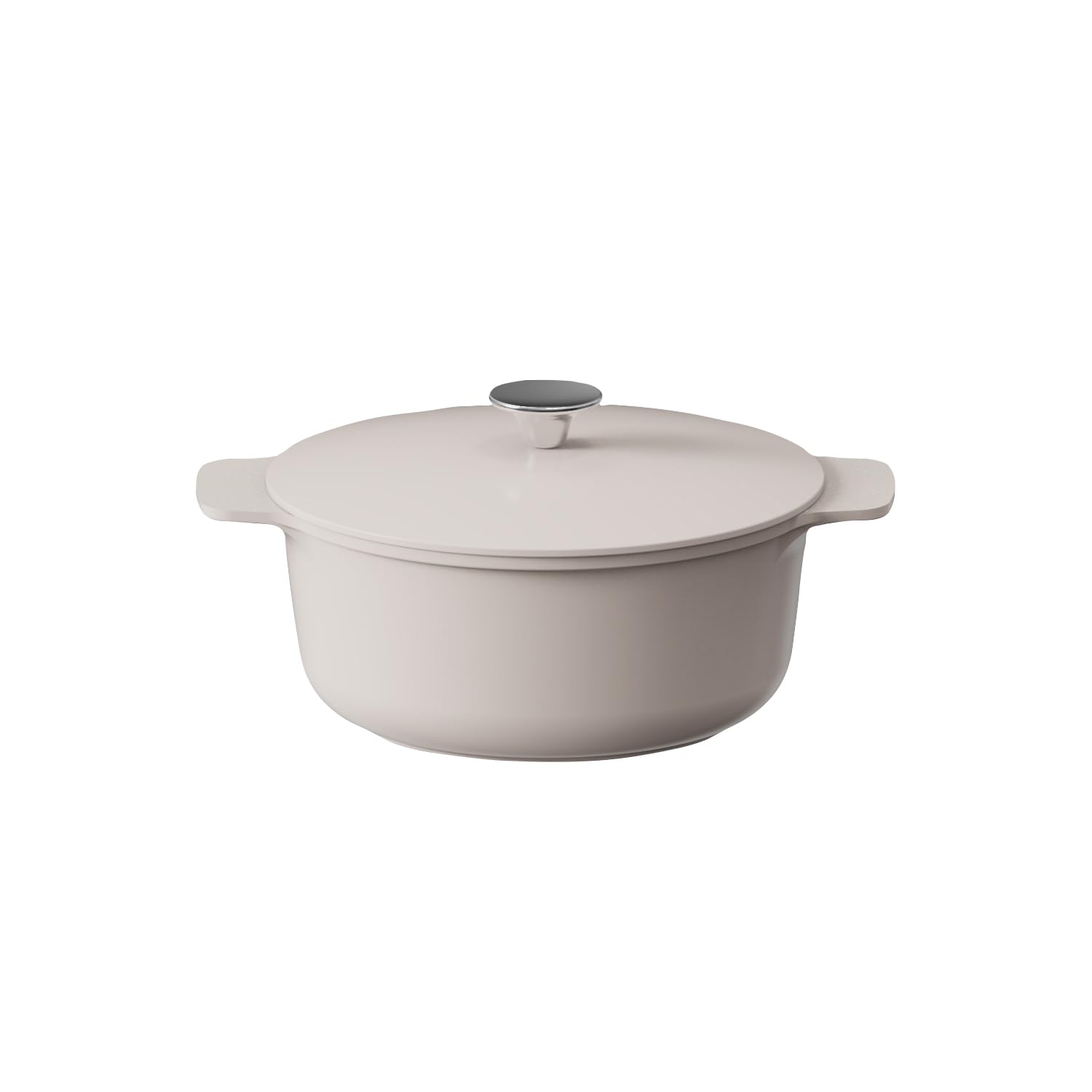 Cooksmart Signature 20cm Casserole Pot with Lid – Cast Aluminium | Non-Stick | PFOA & PFAS Free | Induction, Gas, & Electric Hob Compatible | Dishwasher Safe (Ivory)