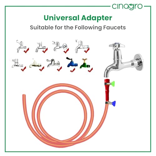 Image of Cinagro 15 Meter, 0.5 Inch PVC Premium Hose Pipe for Garden, Multicolour | With Tap Adapter, 3 Clamps, Heavy Duty, Flexible, Car Wash, Garden Watering