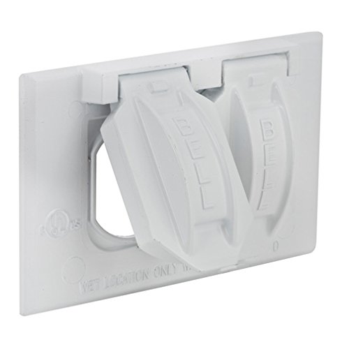 Hubbell-Raco 5180-6 Waterproof Cover, 1 Gang, Horizontal Device Mount, 1 Duplex, White (Pack of 6)