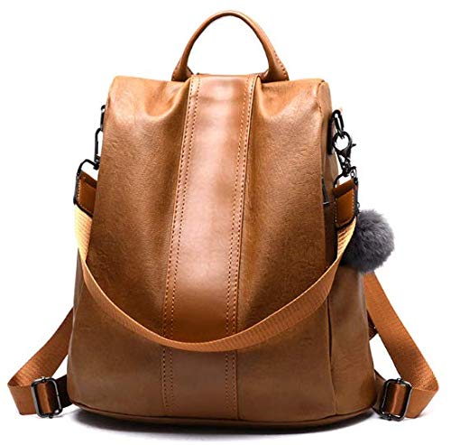 Mochila Bolsa Em Couro Feminina Impermeavel Moda Fashion (Marrom)