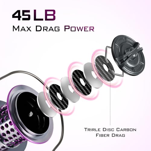 THKFISH Saltwater Spinning Reel Saltwater, 13+1 BB, 45LB Max Drag, Ultra Smooth Heavy Duty Reel con CNC Aluminum Spool para Long Cast miniatura 3