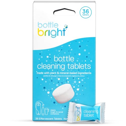 Bottle Bright 36 Tablets - EPA Safer Choice Certified, Clean Stainless Steel, Thermos, Tumbler, Insulated, Plastic and Reusable Water Bottles –Bottle Bright Cleaning Tablets are Easy and Safe to Use by BOTTLE BRIGHT - Used condition - US$18.63
