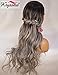 K'ryssma Ombre Lace Front Wigs Long Wavy Grey Synthetic Wigs for Women 130% Density Side Deep Parting Heat Resistant Wigs 22 inches