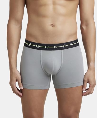 Image of Jockey NY16 Men's Super Combed Cotton Elastane Stretch Solid Trunk with Ultrasoft Waistband (Pack of 2)