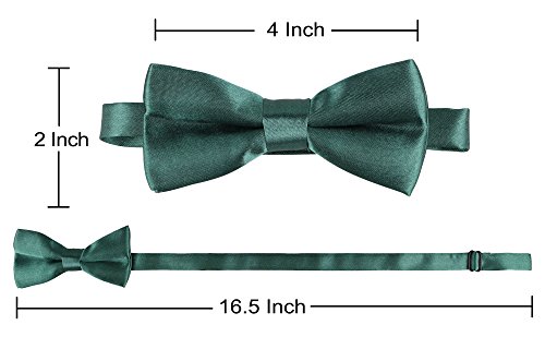 Livingston Suspenders Pre Tied Bowtie Y Shape Suspender For Kids, Dark Green #TOP4