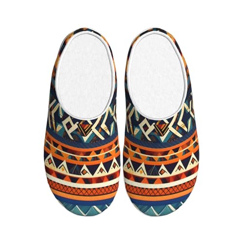 Pantoufles en peluche EdWal au motif national africain chic et chaud