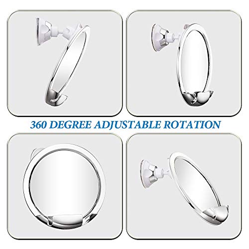 Gotofine Fogless Shower Mirror with Advanced Locking Suction, Shatterproof Fog Free Shaving Mirror, 360 Degree Rotation for Easy Shaving Viewing, No Fog