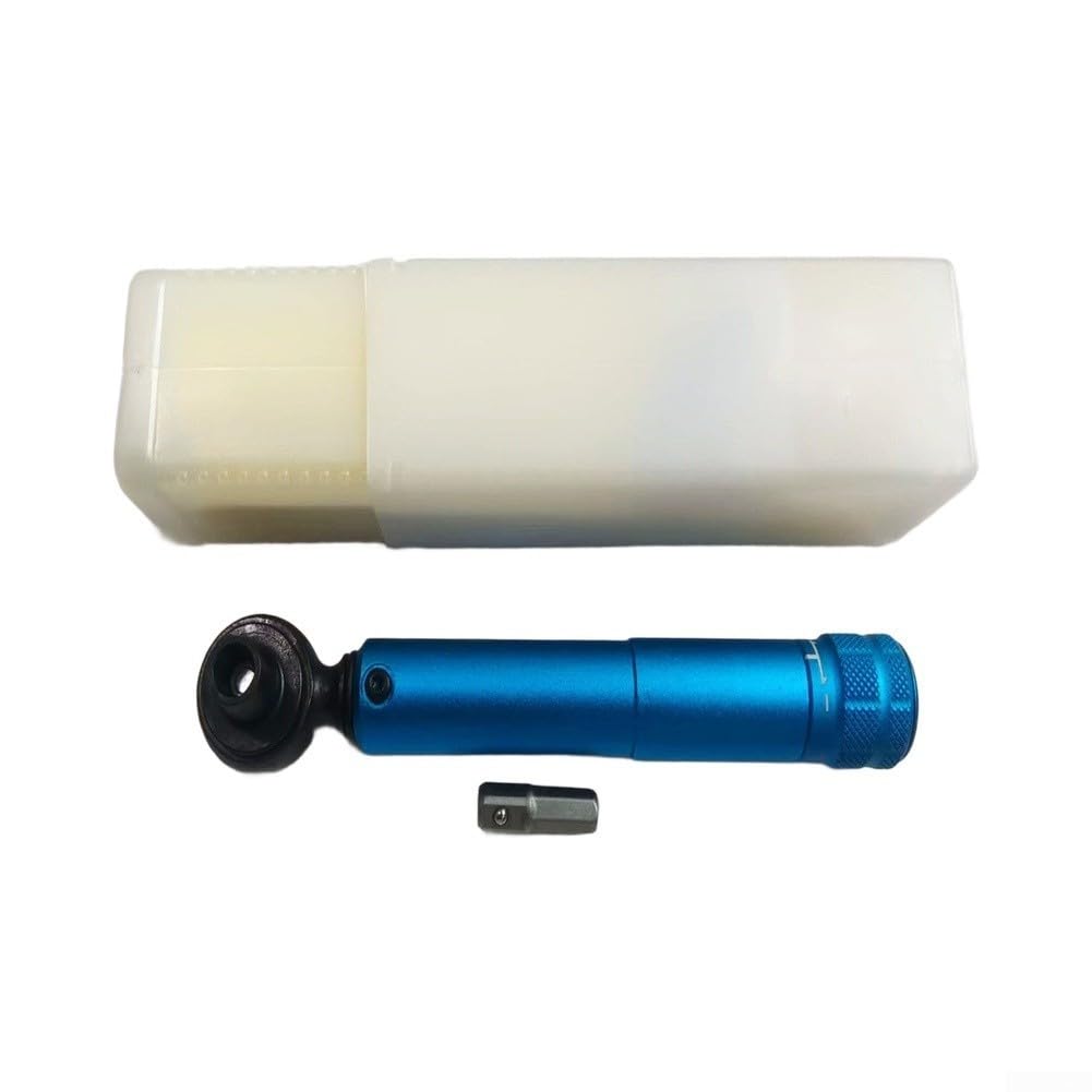Chiave dinamometrica 2-10Nm 14cm 1/4 adattatore per la manutenzione della bicicletta (blu) | Struttura in metallo blu o rosso, adatta per pinze dei freni e parti in carbonio, misura coppia accurata