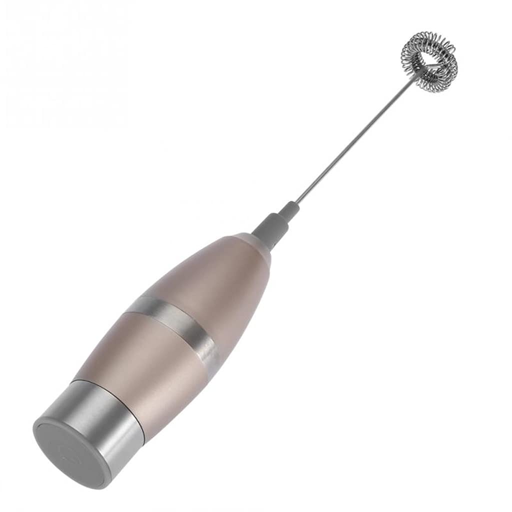 Frullatore Elettrico Montalatte Portatile Doppia Molla Frusta Testa caffè Crema Schiuma Frullatore Frullatore (Oro Rosa 24,2x3,2 Cm)
