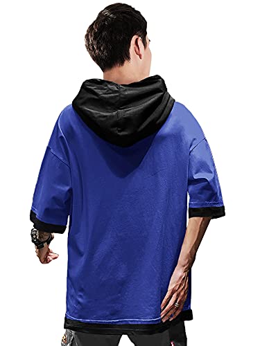 Image of EYEBOGLER Men's Trendy Hooded Neck Half Sleeves Solid T-Shirt