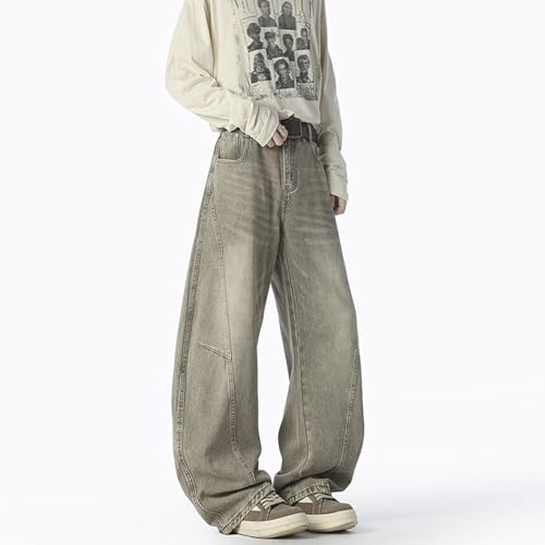 Baggy Jeans Men Casual Washed Barrel Jeans Streetwear for Skater Loose Fit Wide Leg Barrel Denim Pants2