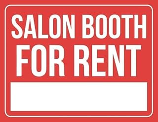 Warning Sign: Salon Booth for Rent, Vintage Metal Wall Decor, Suitable for Salons, advertises Booth Rental 12x8 Inch