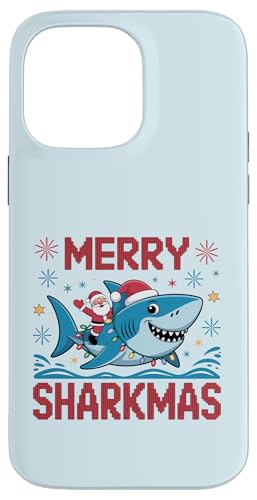 Merry Sharkmas AO[Z[^[ T^ CfBO V[N Cgt X}zP[X iPhone 14 Pro Max p