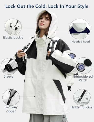 Image of Venzina Women's 3-in-1 Thermal Jacket I Windproof & Water-Resistant Graphene Heating Winter CoatFleece-Lined Jacket for Hiking, Camping, Skiing & Daily CommuteFashion-Forward Outdoor Wear