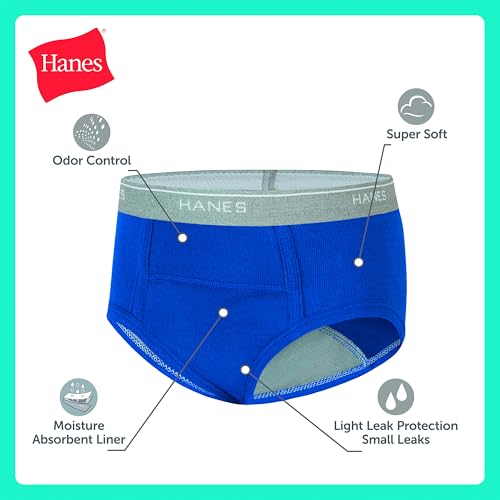 Image of Hanes Boys' Potty Training Underwear, Light Leaks Toddler Cotton Briefs and Boxer Briefs, Multi-pack