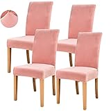Jusmate Velvet Chair Covers for Dining Room, Soft Velvet Plush Stretch Dining Chair Slipcovers, Wash