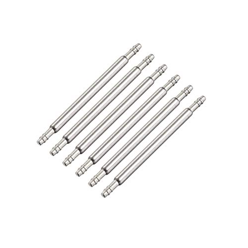 uxcell Spring Bar Pins - 20mm x 1.5mm x 0.8mm Double Fringe 316 Stainless Steel Watch Band Pins Replacement Watch Lug Link Pins 6Pcs
