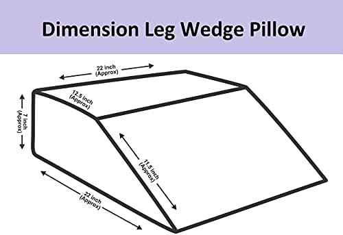 Ease-n-Comfort Leg Pillow - Elevating Body Wedge Upholstery Foam Rest Support - Breathable Washable Quilted Cover-Post-Surgery, Ligament fracture, Reduces Leg, Knee, Ankle Pain, Improves Circulation