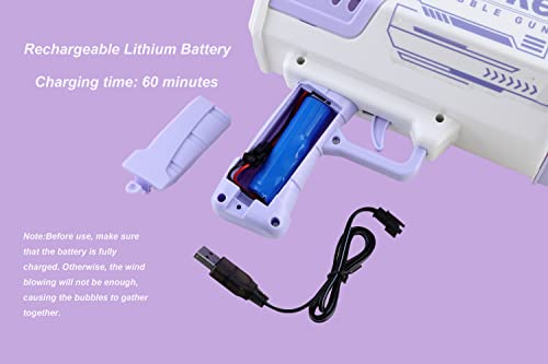 Bubble Gun With Light Bubble Solution Automatic 69 Holes Bubble Machine Gun Bubbles Maker Blaster Blower Toys For Kids Outdoor Indoor Birthday Wedding Party #TOP2