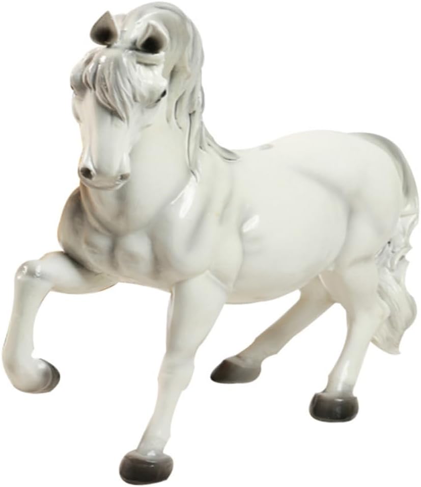 Creative Horse Shape Coin Storage Jar Resin Art Saving Pot for Large White Money Bank for Daily Coins Bills and Change Organization Desktop Decorative Piggy Bank