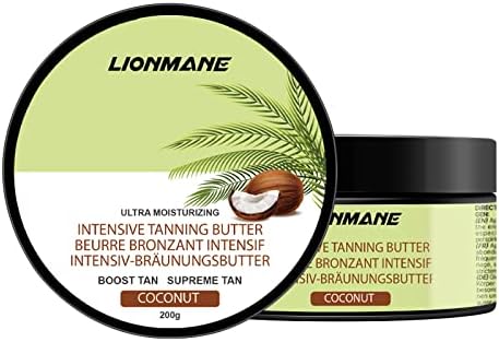 Tanning Lotion, Accelerator Tanning Cream Self Tanner Gel for Outdoor & Indoor Skin Tanning SunBeds, Intensive Powerful Tan-boosting Butter, Achieve Brown Natural Tan Skin,200g (Coconut)