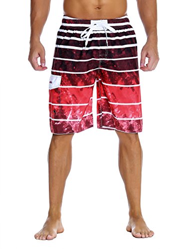 Image of Nonwe Men's Beachwear Quick Dry Striped Board Shorts