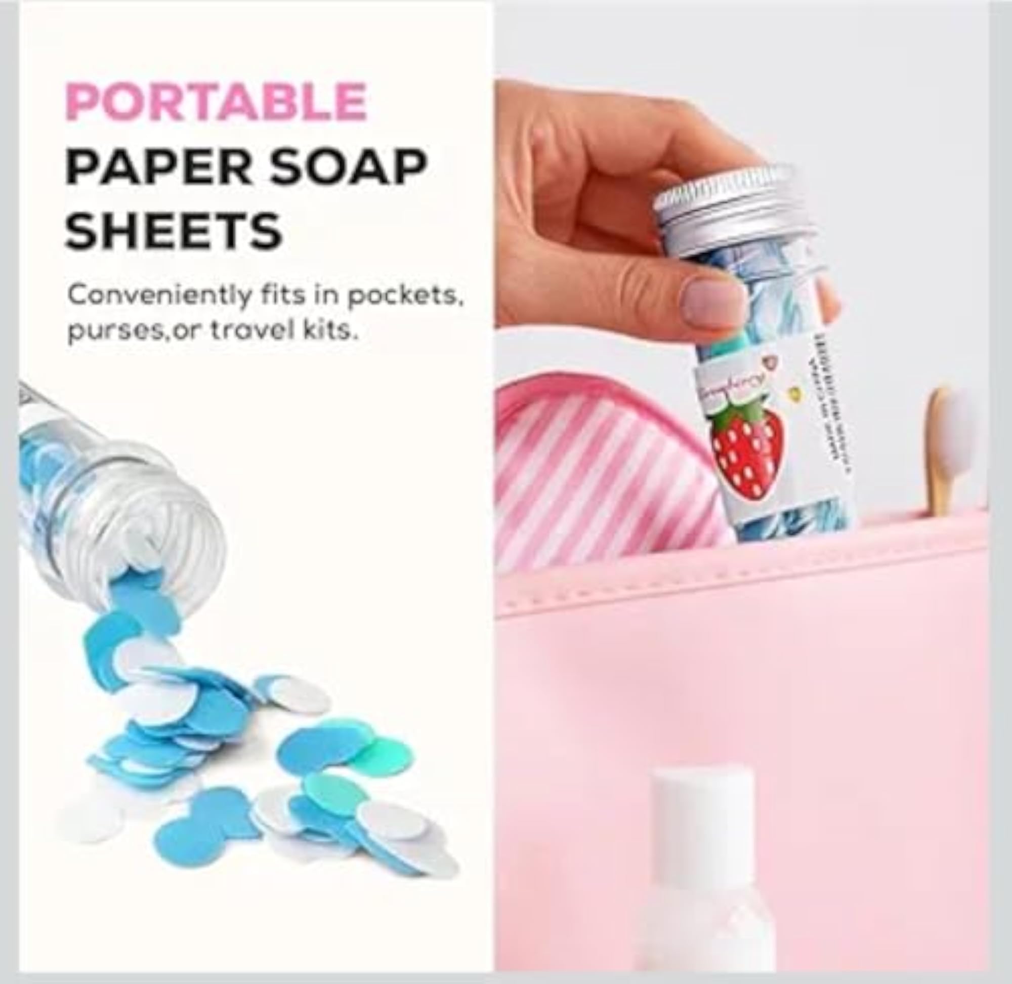 4in1 Disposable Paper Soap Tube, Mixed Fragrance Sheets