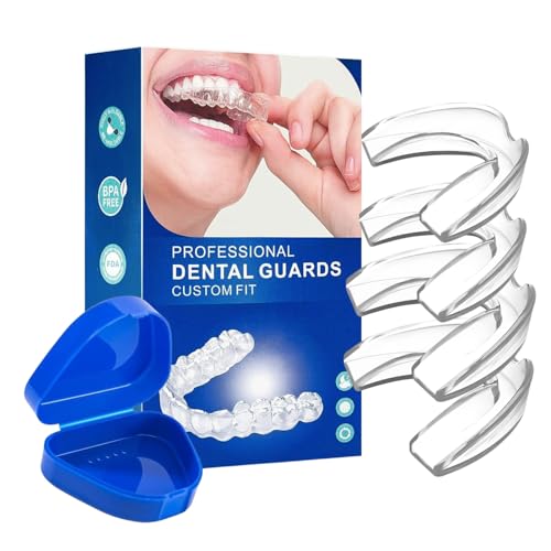 Ferula Descarga Bruxismo 4 Piezas 2 Tamaños, Bruxismo Dental Noche, Ferula Antironquidos, Protector Bucal para Dormir, Ferula para Prevención del Rechinar de Dientes y Ronquidos, Ideal para Descanso