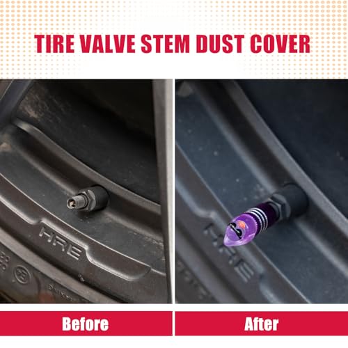4Pcs Tire Valve Stem Cap Cover for Car SUV Truck, Valve Cover with Funny Duck Sunglasses, Decorative Tire Valve Caps Wheel Accessories (Purple Sunglasses Duck)