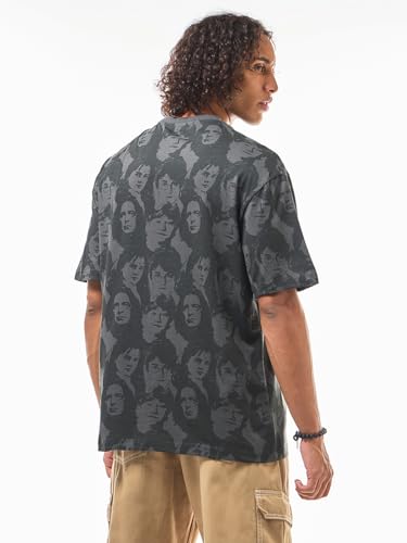 Image of Bewakoof Official Harry Potter Merchandise Men's 100% Cotton 220 GSM Graphic Print Oversized Fit Round Neck T-Shirt