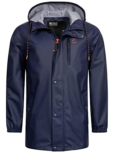 Indicode Herren Malmoe Regenjacke mit Kapuze | Funktionsjacke Windbreaker Segeljacke Navy, XXL