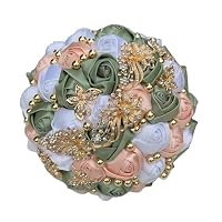 Amazon.co.jp: Gkvszy ハンドメイド ウェディングブーケ シルバー