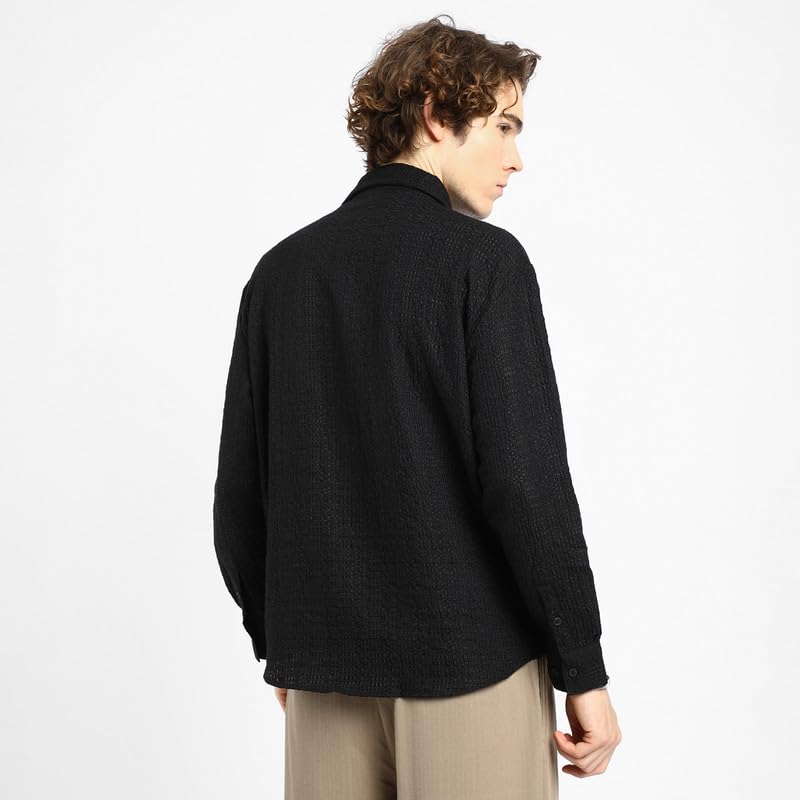 Image of CAHOOT Men's Shacket for Casual Wear | Spread Collar | Long Sleeve | Button Closure | Overshirt /Shacket Crafted with Comfort Fit for Everyday Wear