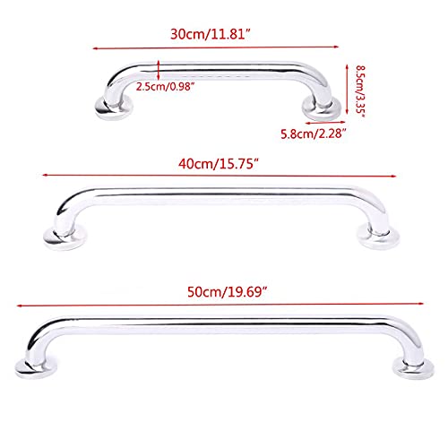 Barra de Apoyo para baño, pasamanos de Acero Inoxidable de 30/40/50 cm para bañera y Ducha. Soporte de Seguridad.