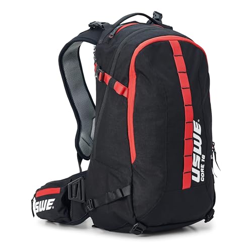 USWE Core Backpack, a High End Daypack for Enduro, Dirtbike, Moto, Black (25L USWE Red)