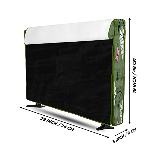 Image of Transparent LCD /LED T.V Protector Cover with Zipper Enclosure for 32 Inch Suitable for All Major Brand & Model (Color-Green, Size-29x3x19 Inches)